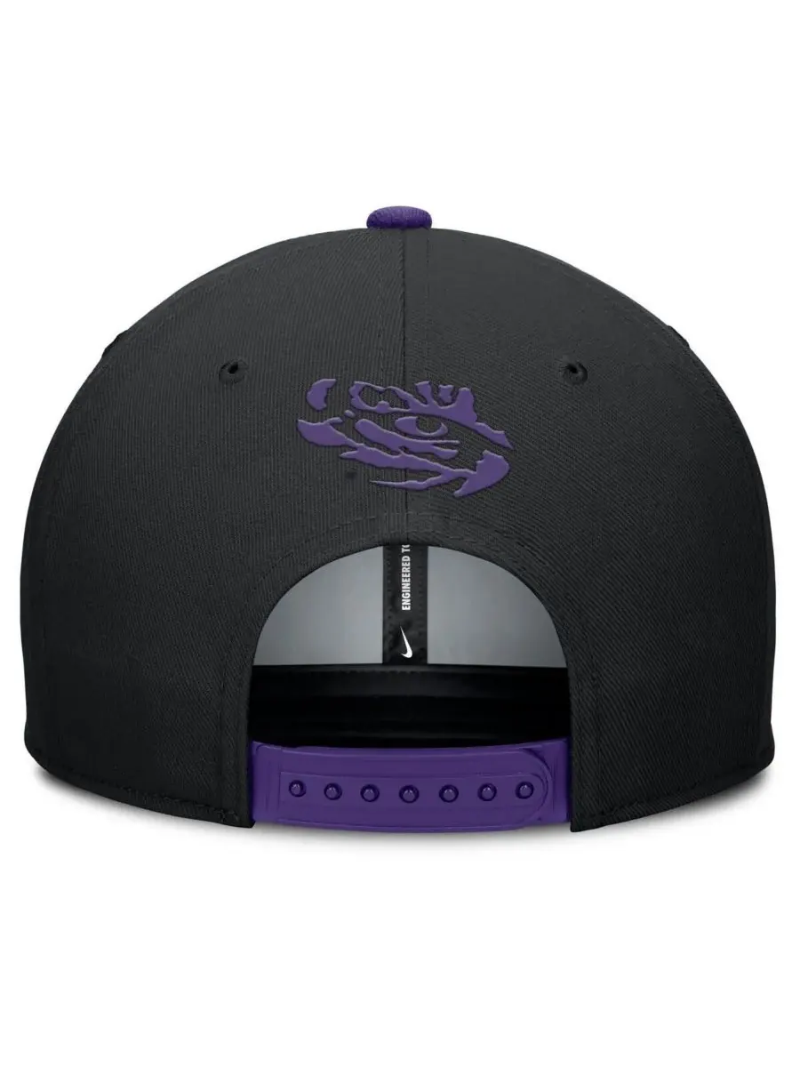 Nike Мужская черно-фиолетовая кепка-снепбек LSU Tigers 2025 Sideline Campus Pro Local — изображение 4 из 4, черный фиолетовый