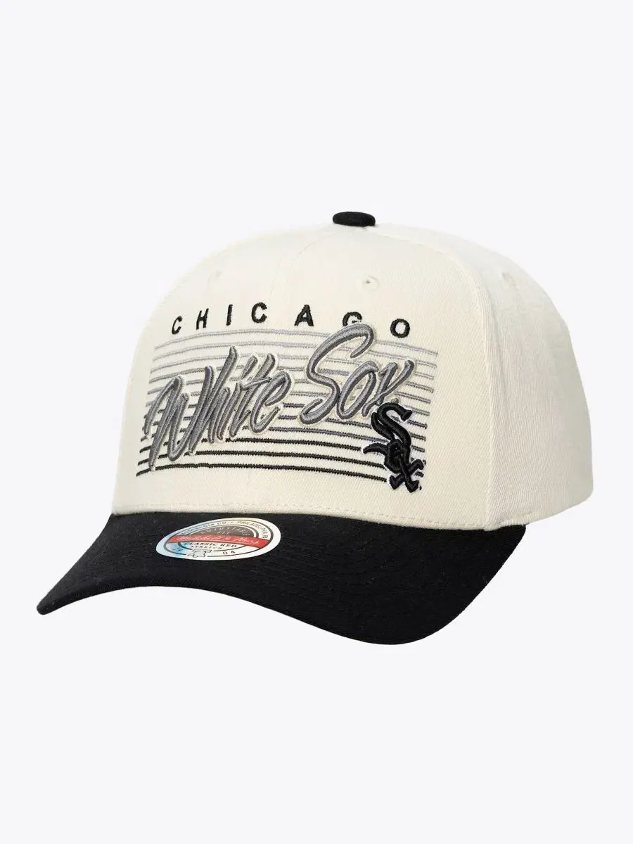 Кепка-снэпбек с вышивкой Retro Lines Mitchell & Ness — изображение 1 из 2, бежевый