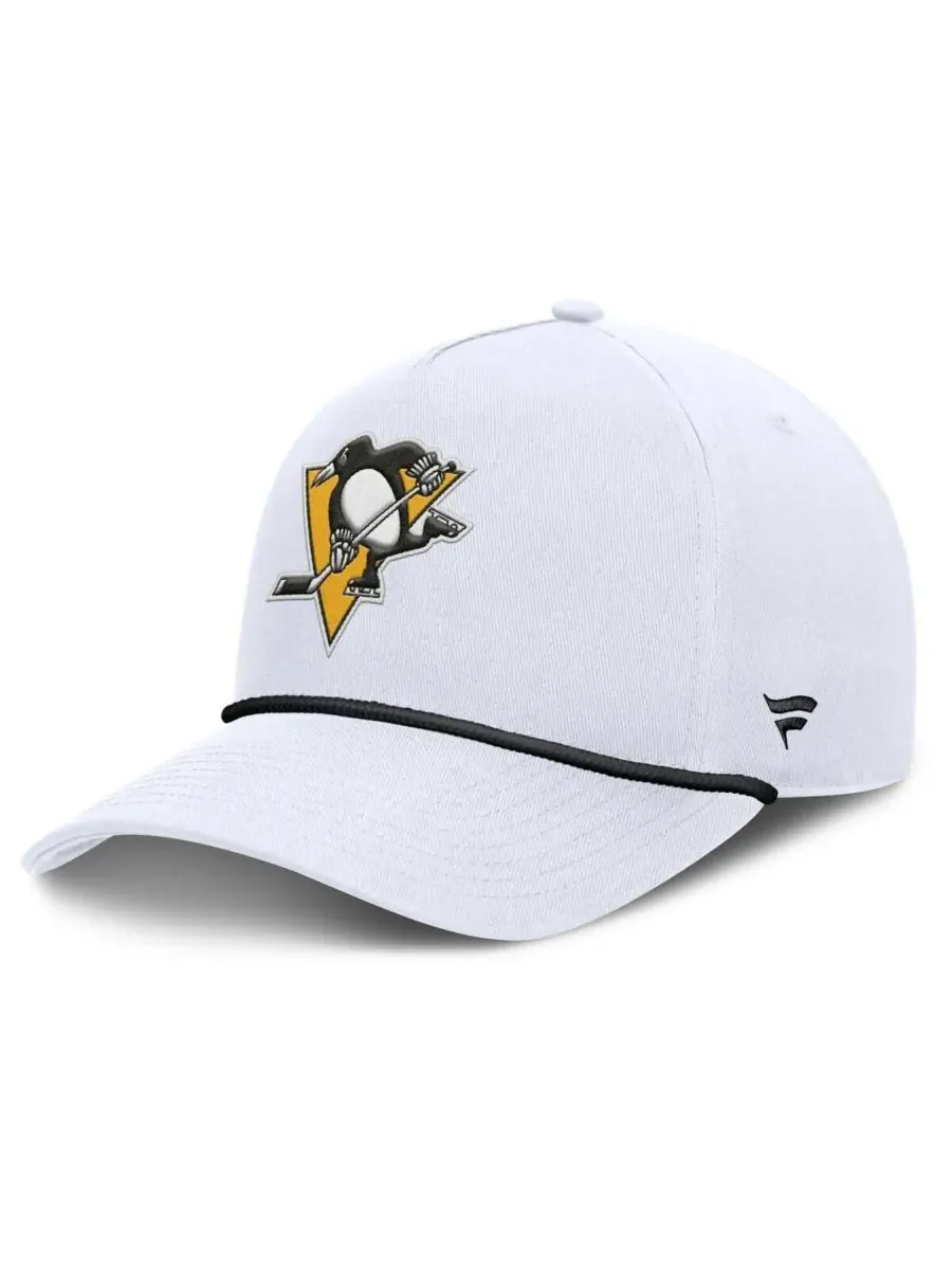 Fanatics Мужская белая регулируемая кепка Pittsburgh Penguins Rope A-Frame — изображение 1 из 4, белый