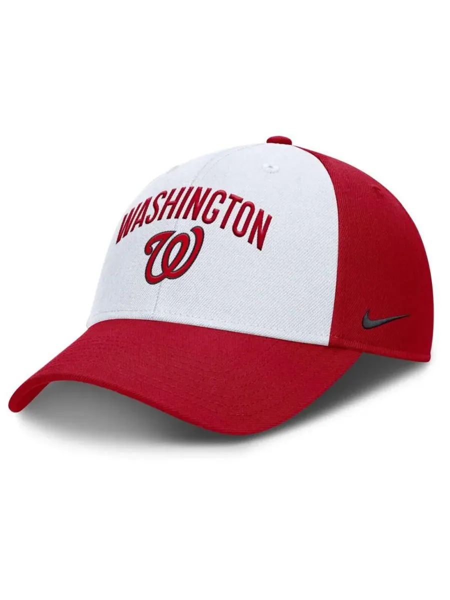Nike Мужская регулируемая бейсболка Washington Nationals Club белого/красного цвета — изображение 1 из 4, белый красный