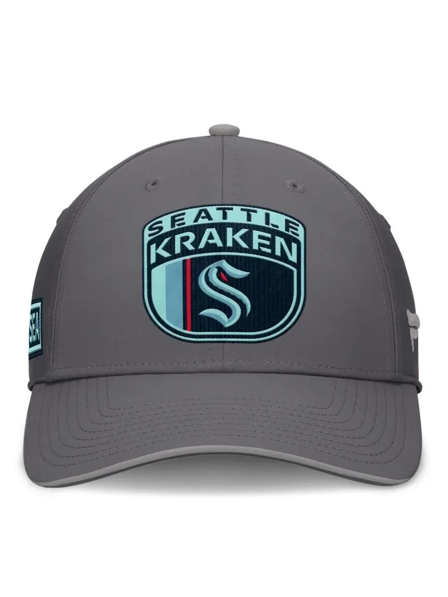Fanatics Мужская серая кепка Seattle Kraken Home Ice Flex — изображение 3 из 3, серый