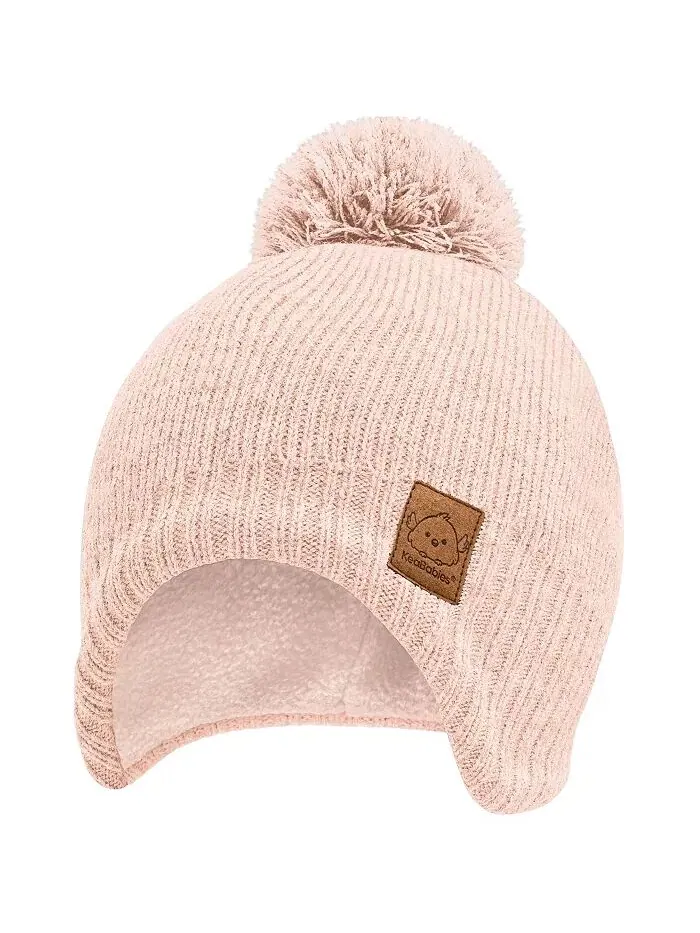 Muff Baby Beanie, Детская шапка для мальчиков, девочек, Зимние шапки для детей, новорожденных — розовый