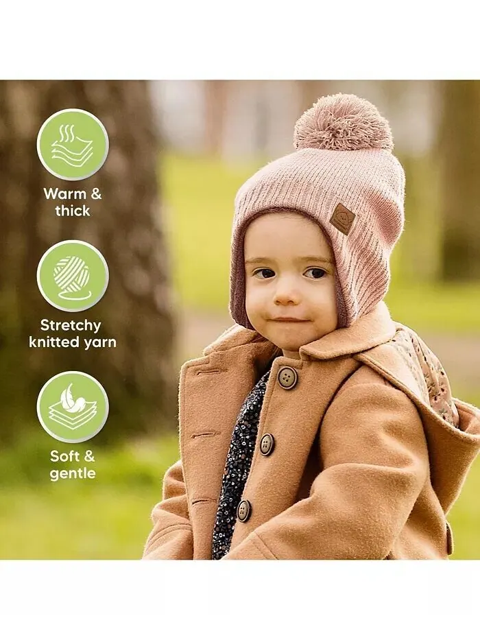 Muff Baby Beanie, Детская шапка для мальчиков, девочек, Зимние шапки для детей, новорожденных — изображение 3 из 9