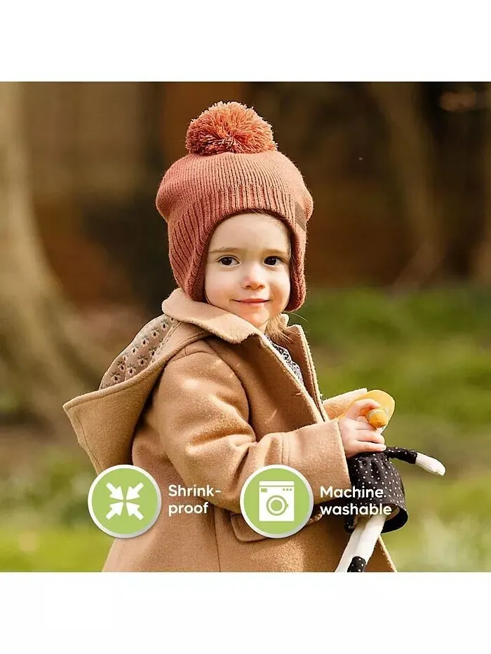 Muff Baby Beanie, Детская шапка для мальчиков, девочек, Зимние шапки для детей, новорожденных — изображение 5 из 9