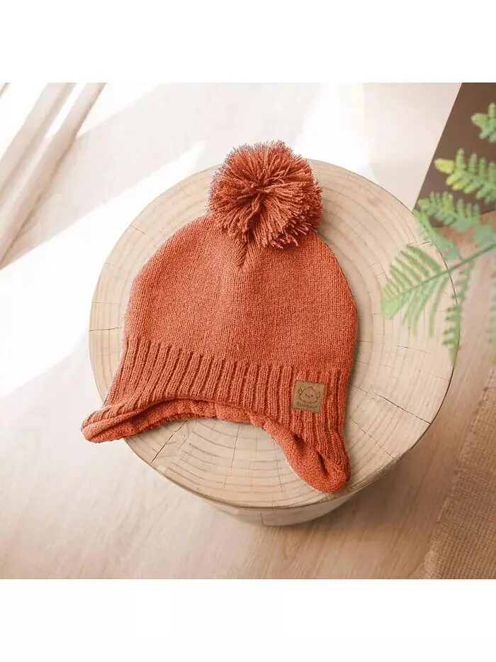Muff Baby Beanie, Детская шапка для мальчиков, девочек, Зимние шапки для детей, новорожденных — изображение 8 из 9