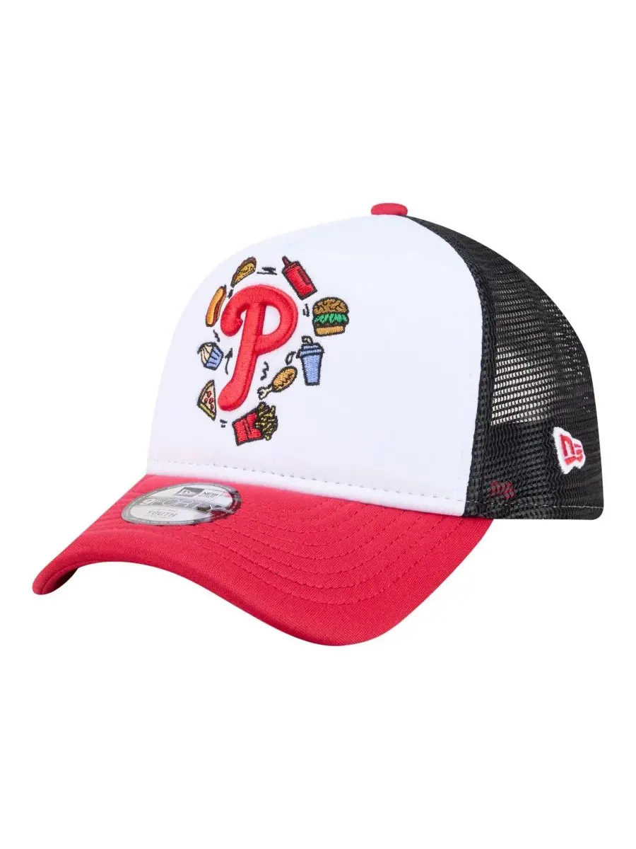 Кепка-тракер с сеткой New Era Philadelphia Phillies Food A-Frame 9FORTY — изображение 1 из 5, белый красный