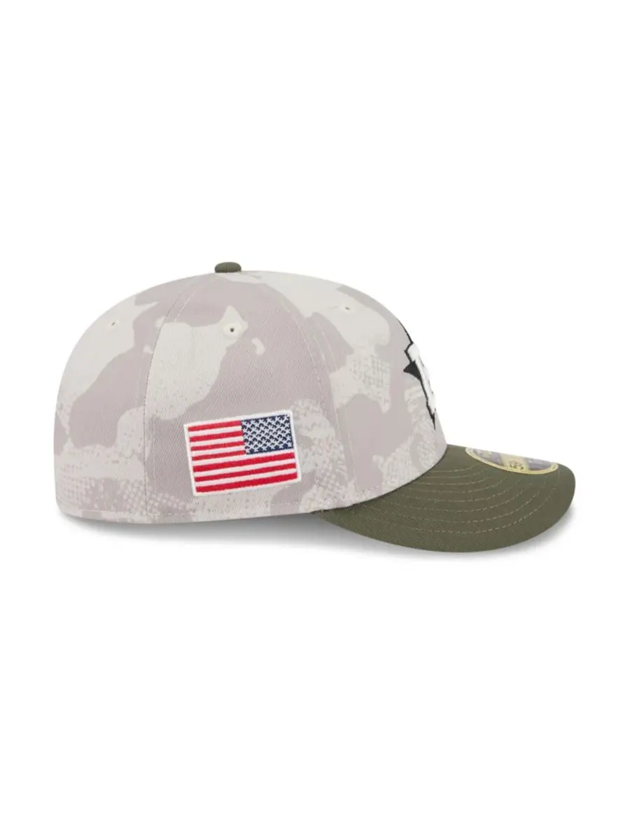 New Era Мужская бейсболка 59FIFTY Low Profile, светло-бежевая/оливковая, с символикой команды — изображение 5 из 7
