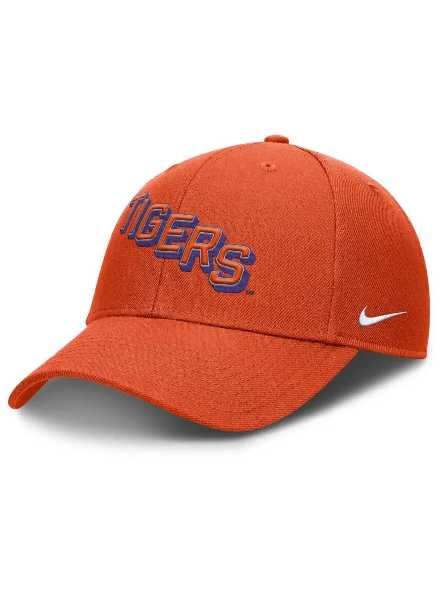 Nike Мужская оранжевая бейсболка Clemson Tigers Slanted Primetime Rise Performance с регулируемым — изображение 1 из 4