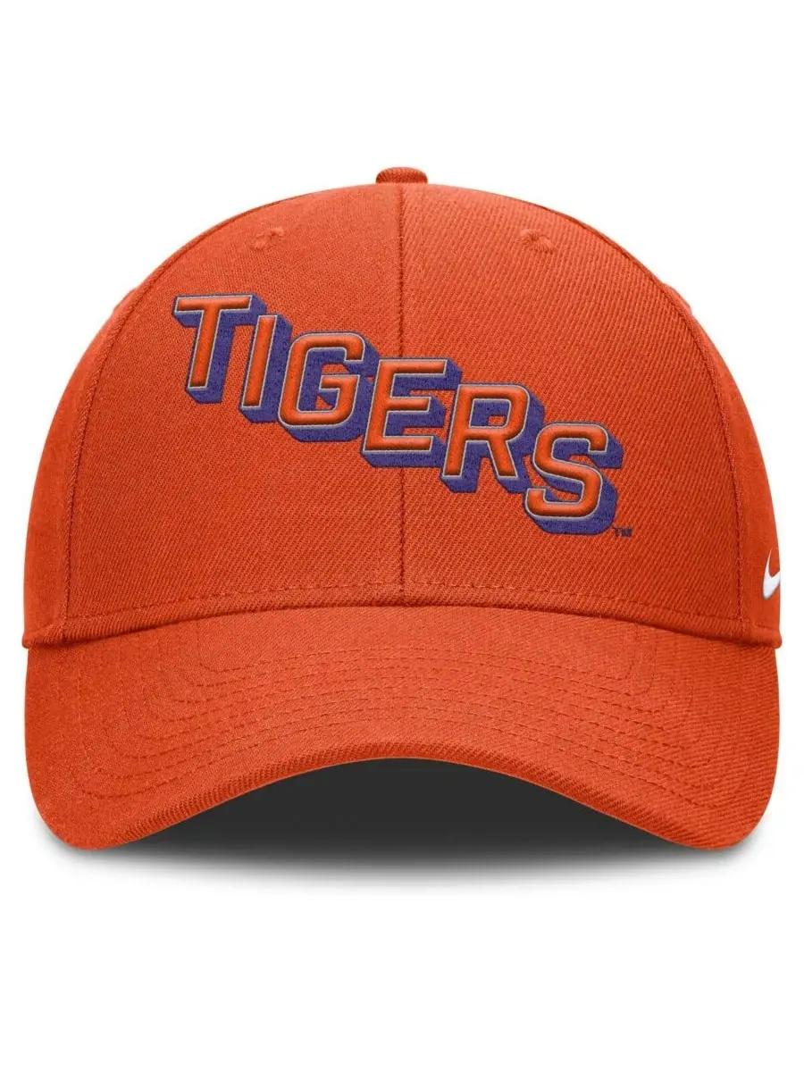 Nike Мужская оранжевая бейсболка Clemson Tigers Slanted Primetime Rise Performance с регулируемым — изображение 2 из 4