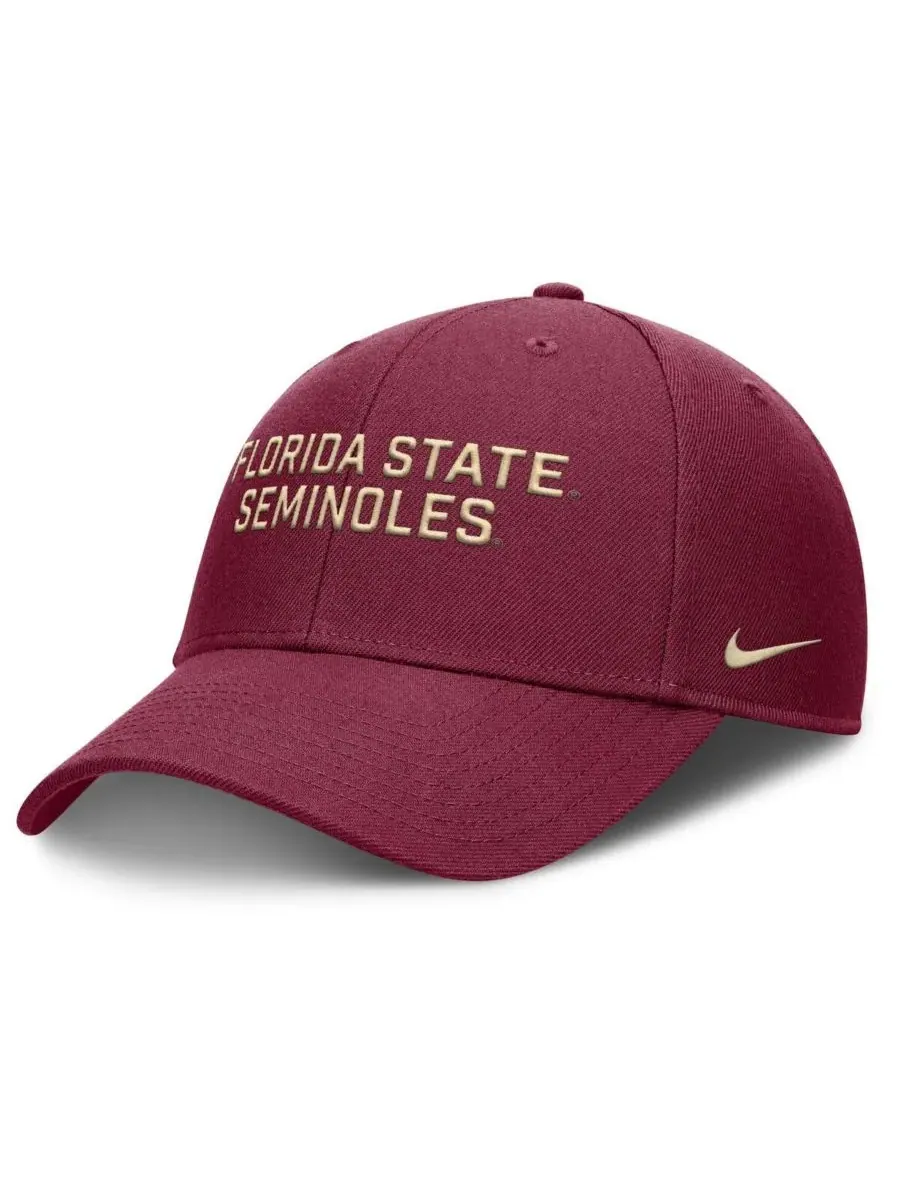 Мужская регулируемая кепка для тренировок Florida State Seminoles Rise, цвет гранат Nike — изображение 1 из 4