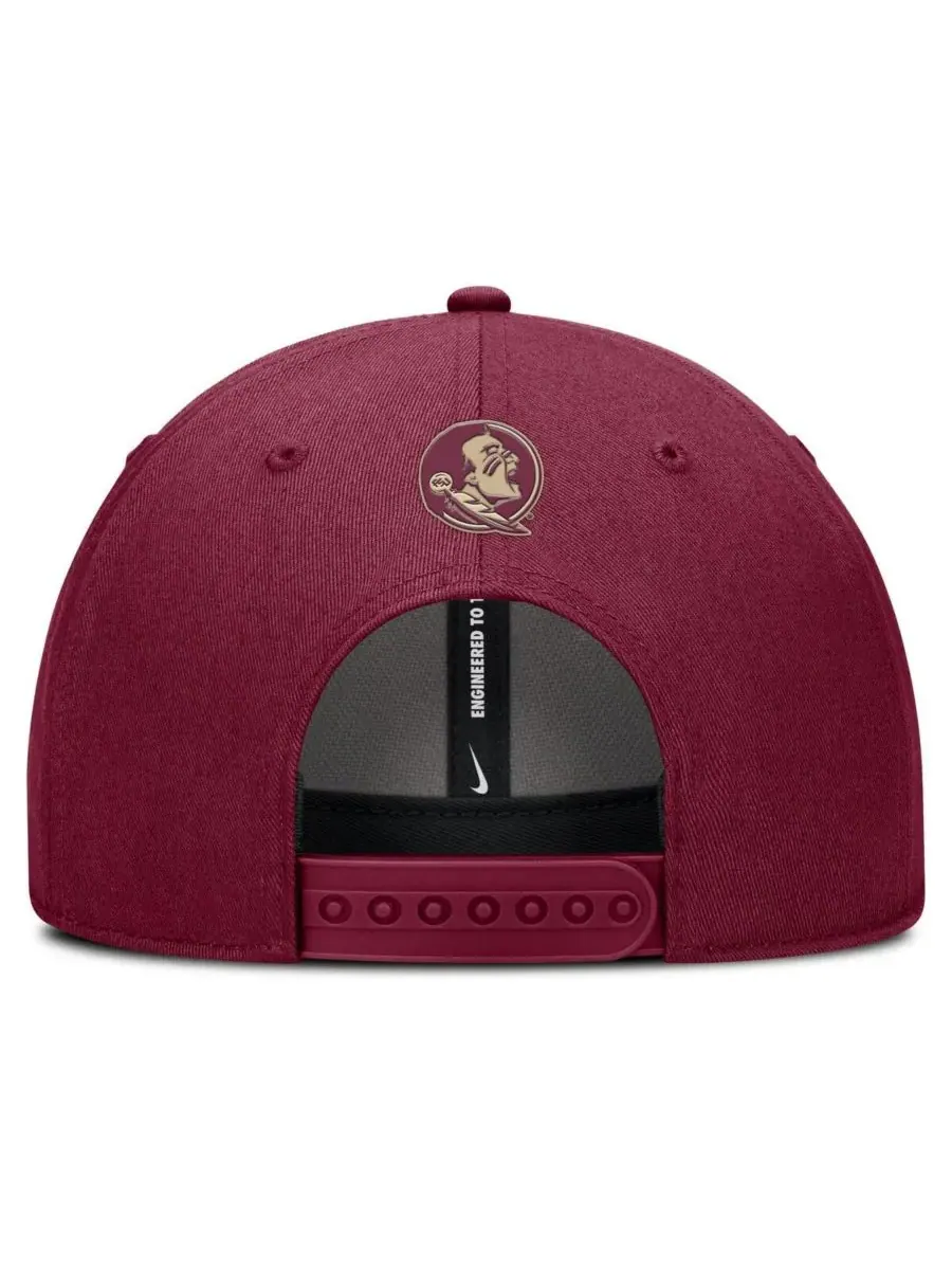 Мужская регулируемая кепка для тренировок Florida State Seminoles Rise, цвет гранат Nike — изображение 2 из 4