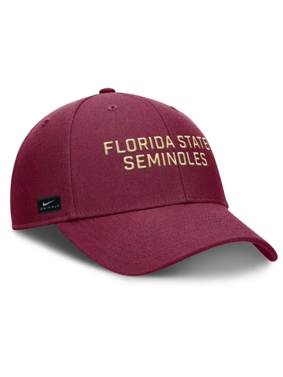 Мужская регулируемая кепка для тренировок Florida State Seminoles Rise, цвет гранат Nike — изображение 3 из 4