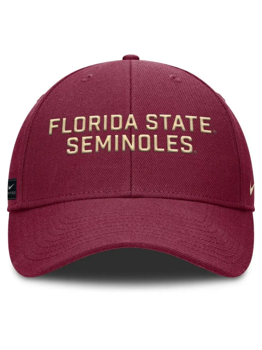 Мужская регулируемая кепка для тренировок Florida State Seminoles Rise, цвет гранат Nike — изображение 4 из 4