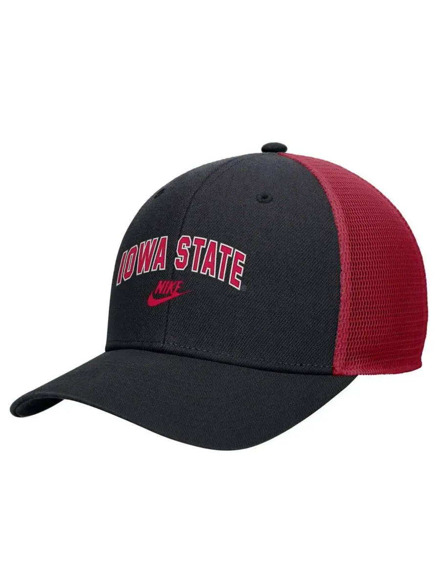 Nike Мужская черная кепка-тракер с регулируемым креплением Iowa State Cyclones Vintage Arch Rise — изображение 1 из 2, черный