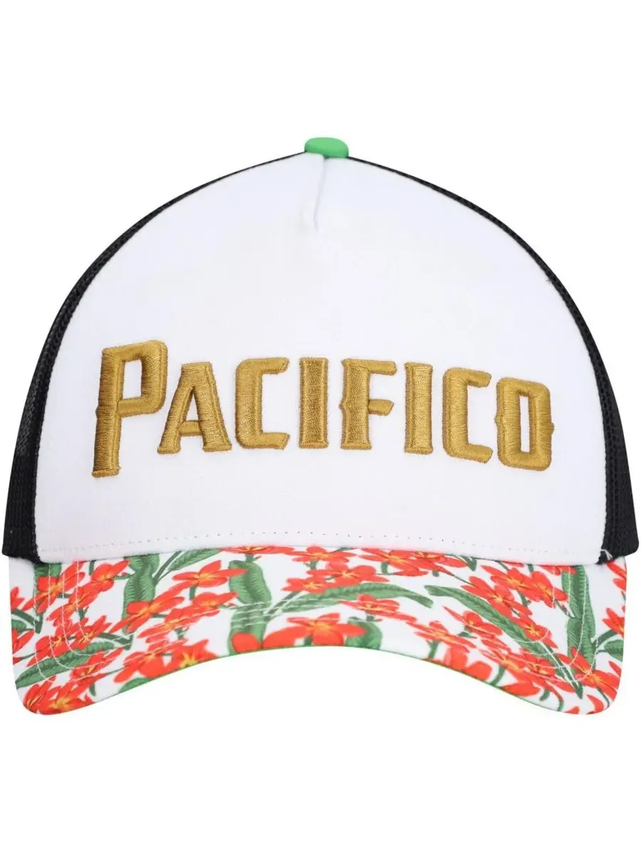 Lids Мужская белая регулируемая кепка-тракер Pacifico A-Frame с цветочным принтом — изображение 2 из 4, белый
