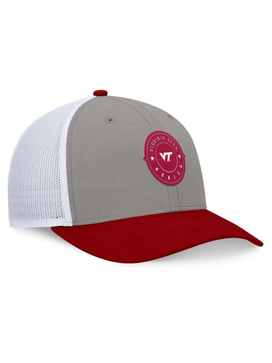 Top of the World Мужская регулируемая кепка Virginia Tech Hokies Rob Trucker серого/бордового цвета — изображение 3 из 4