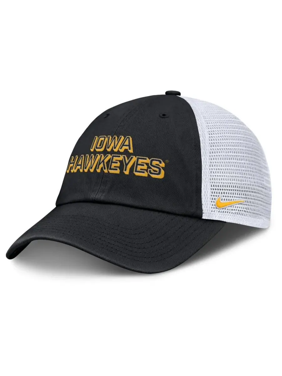 Nike Мужская черная регулируемая бейсболка Iowa Hawkeyes 2025 Gameday On-Field Club — изображение 1 из 4, черный