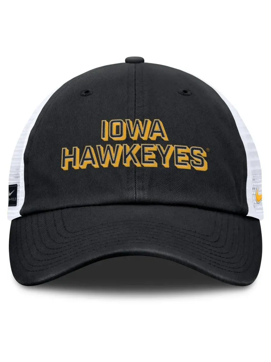 Nike Мужская черная регулируемая бейсболка Iowa Hawkeyes 2025 Gameday On-Field Club — изображение 2 из 4, черный