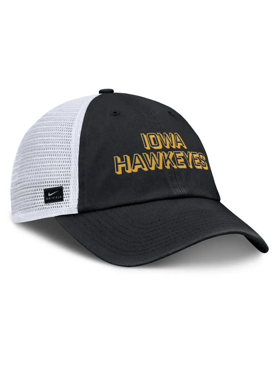 Nike Мужская черная регулируемая бейсболка Iowa Hawkeyes 2025 Gameday On-Field Club — изображение 3 из 4, черный