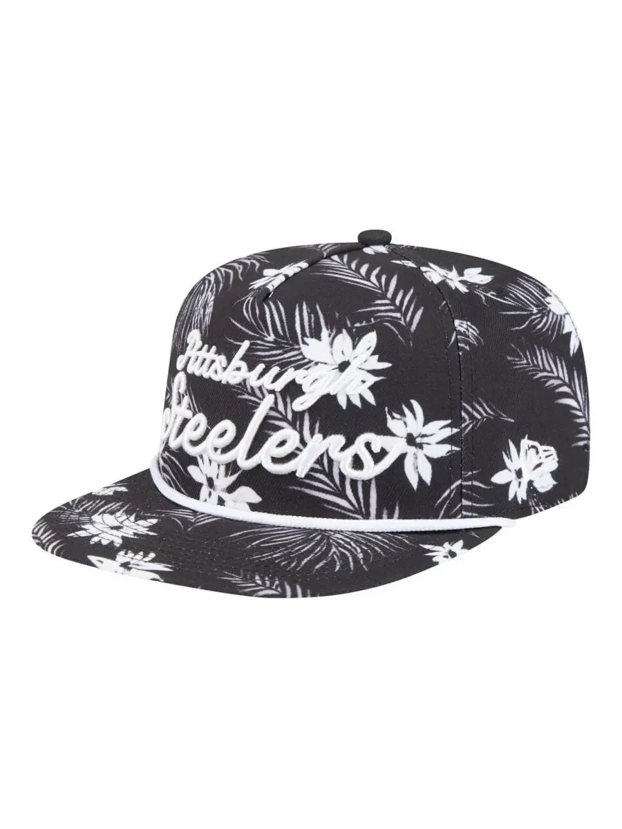 Кепка-снэпбек с пальмовым принтом Pittsburgh Steelers A-Frame 9FIFTY New Era — изображение 1 из 5, черный