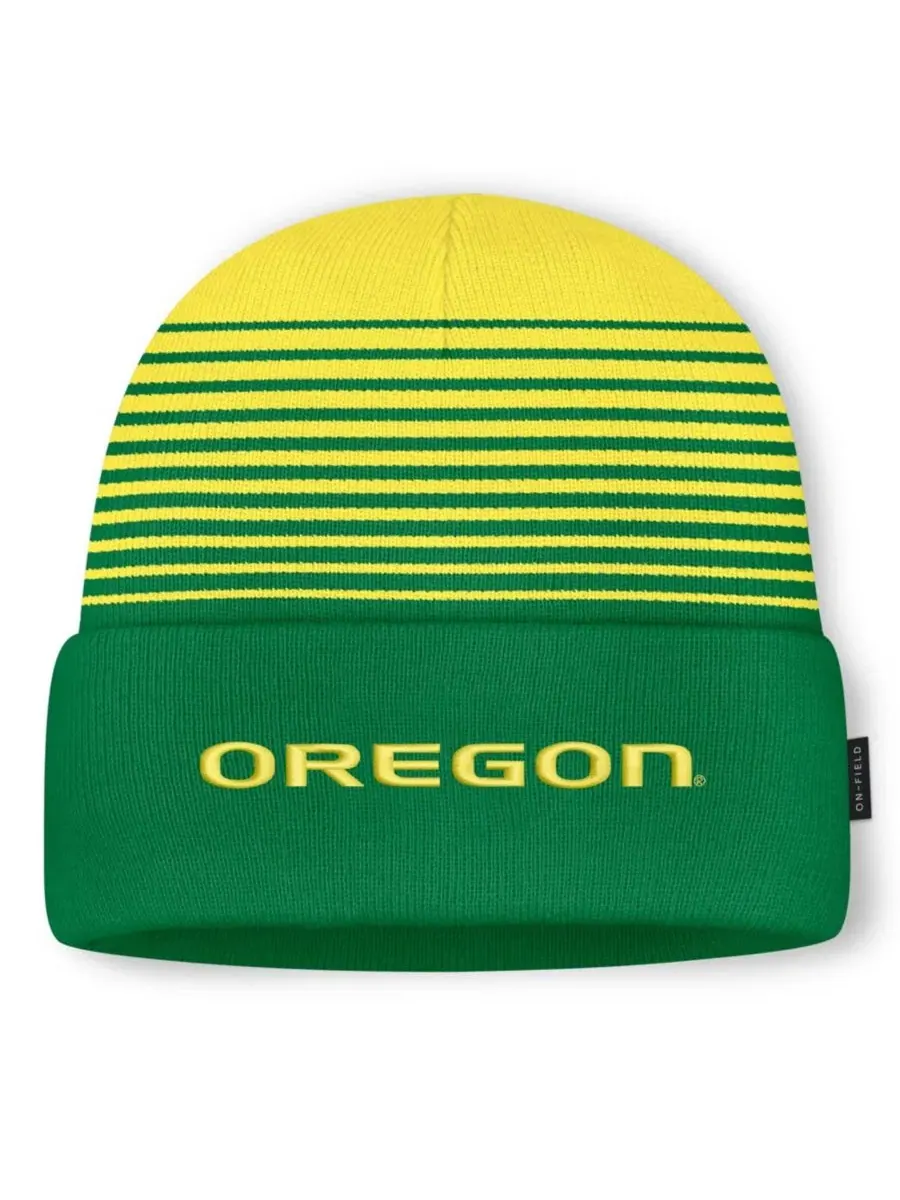 Шапка с отворотом Oregon Ducks On-Field Utility Nike — изображение 1 из 2, зеленый желтый