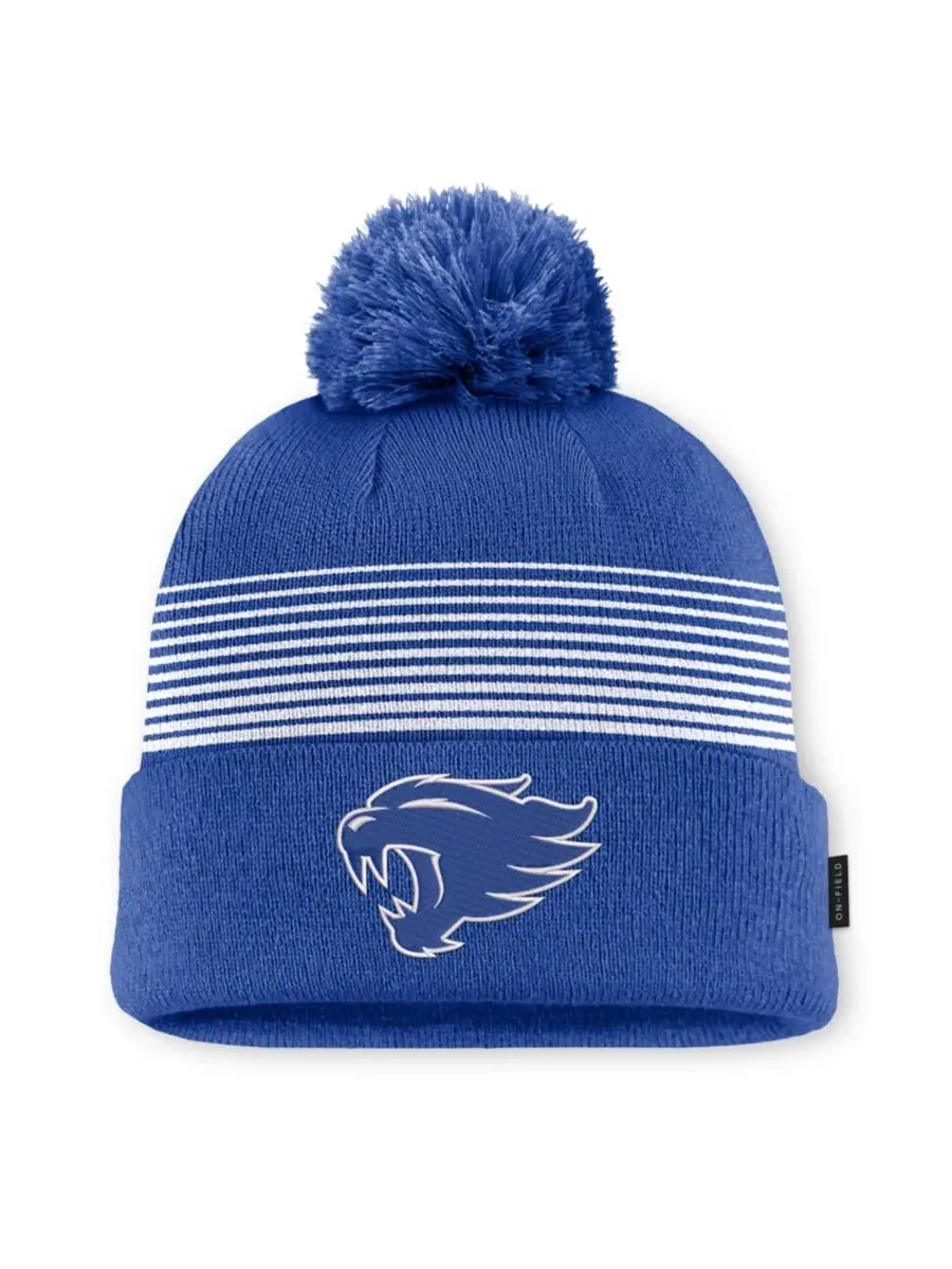 Вязаная шапка с отворотом и помпоном Kentucky Wildcats 2026 On-Field Cuffed Knit Pom Hat Nike — изображение 1 из 2, белый