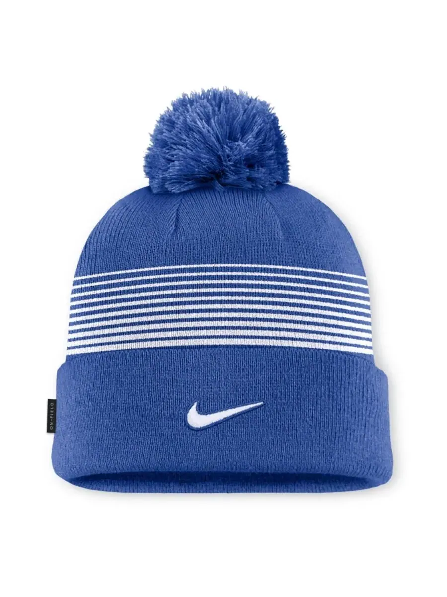 Вязаная шапка с отворотом и помпоном Kentucky Wildcats 2026 On-Field Cuffed Knit Pom Hat Nike — изображение 2 из 2, белый