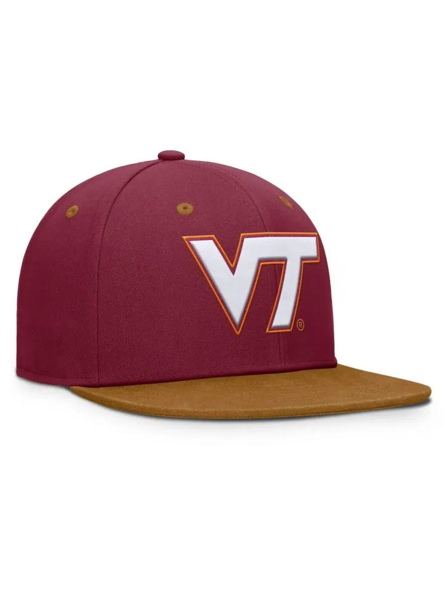 Fanatics Мужская бордово-коричневая кепка Virginia Tech Hokies NoBo Fitted Hat — изображение 3 из 4, коричневый