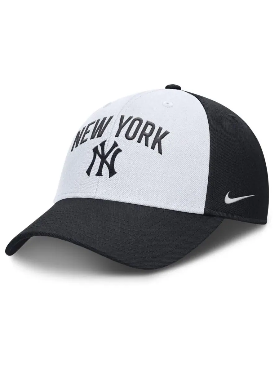Nike Мужская регулируемая бейсболка New York Yankees Club белого/темно-синего цвета — изображение 1 из 4, белый темно-синий