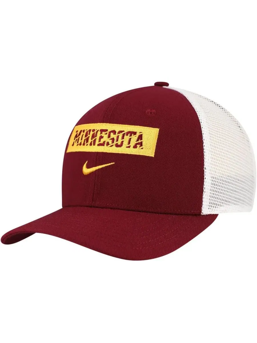 Nike Мужская регулируемая кепка-тракер бордового цвета с символикой Minnesota Golden Gophers сезона — изображение 1 из 4