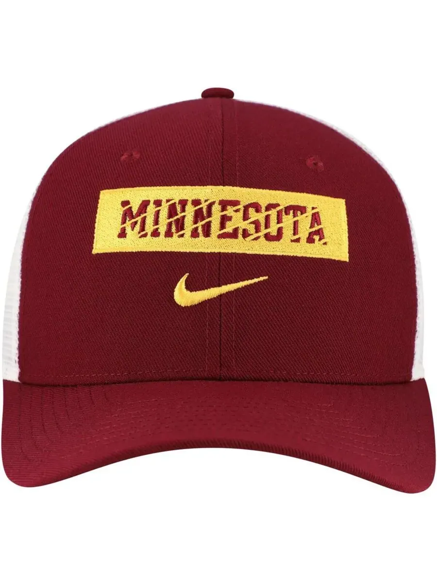 Nike Мужская регулируемая кепка-тракер бордового цвета с символикой Minnesota Golden Gophers сезона — изображение 4 из 4