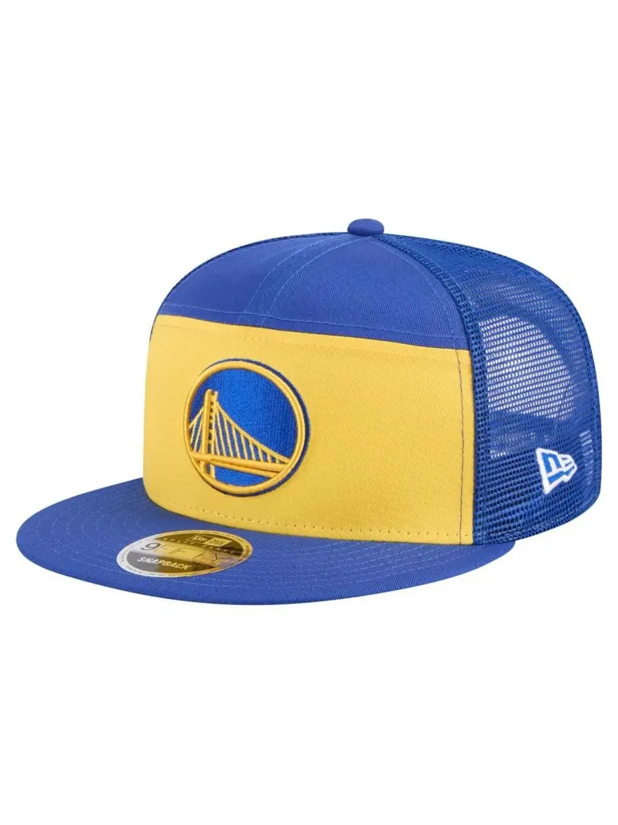 New Era Мужская бейсболка Golden State Warriors Outdoor Split Panel 9FIFTY Snapback — изображение 1 из 5, золотистый