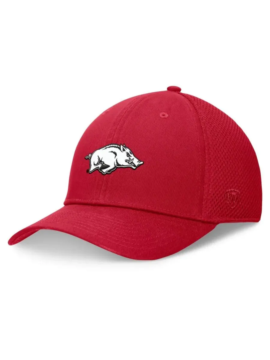 Мужская кепка Cardinal Arkansas Razorbacks Spacer Flex Hat Top of the World — изображение 1 из 4, красный
