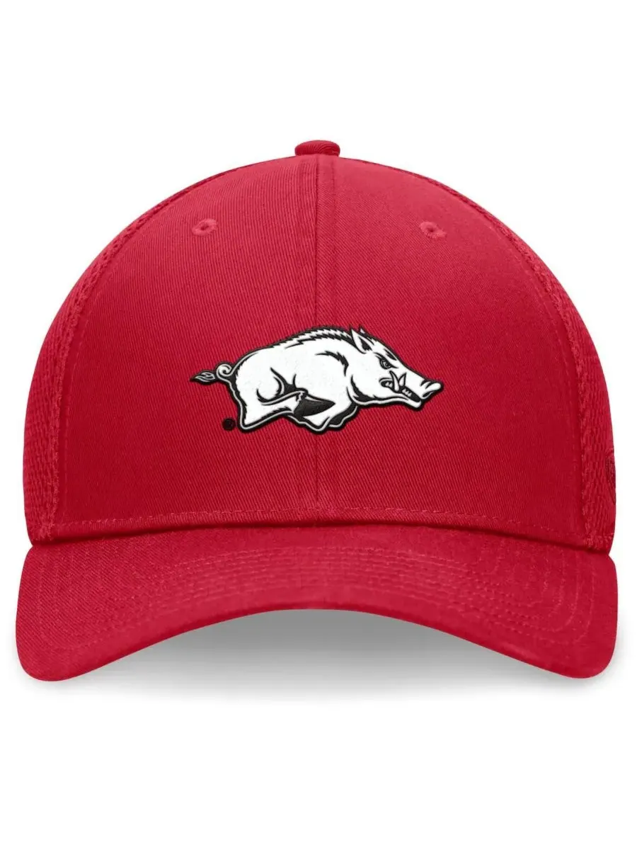Мужская кепка Cardinal Arkansas Razorbacks Spacer Flex Hat Top of the World — изображение 2 из 4, красный