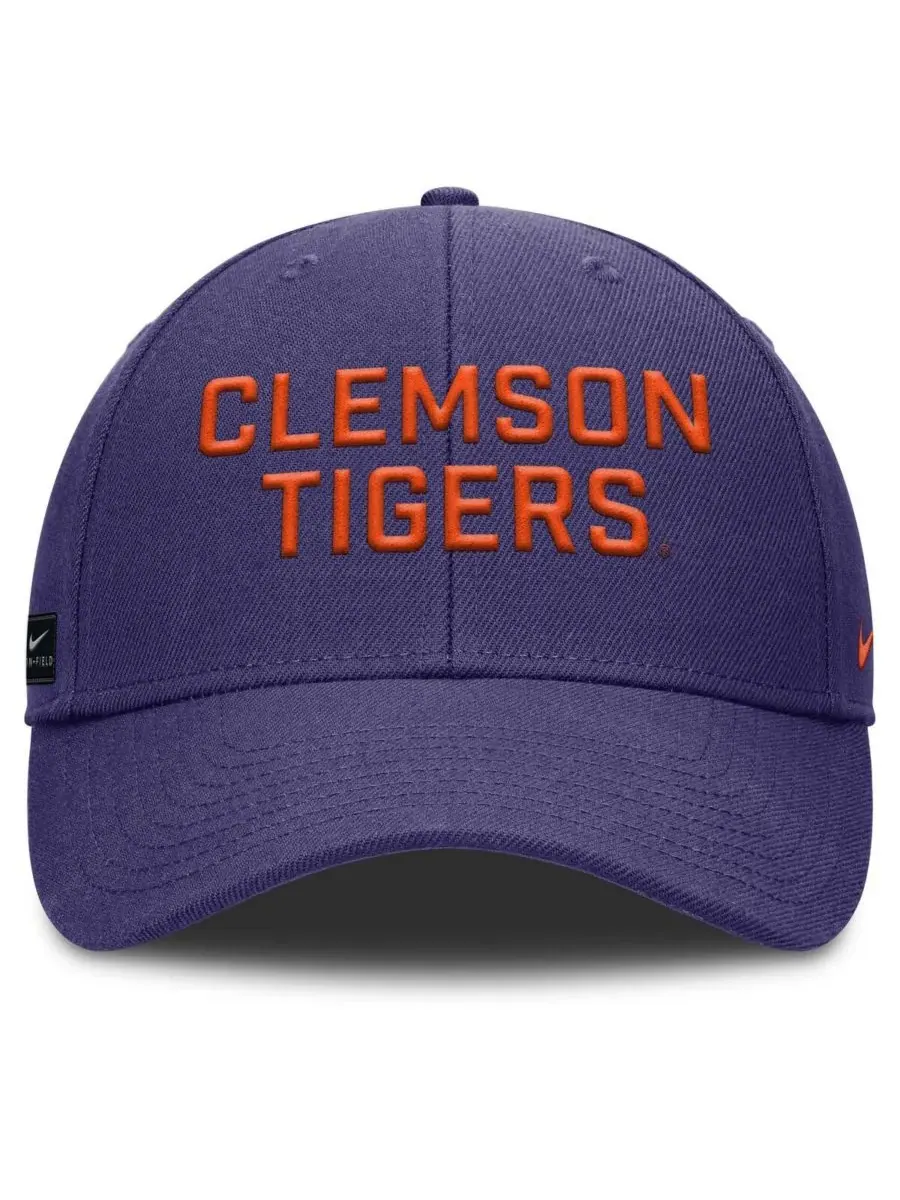 Nike Мужская фиолетовая тренировочная кепка Clemson Tigers Rise с регулируемой застежкой — изображение 2 из 4, фиолетовый