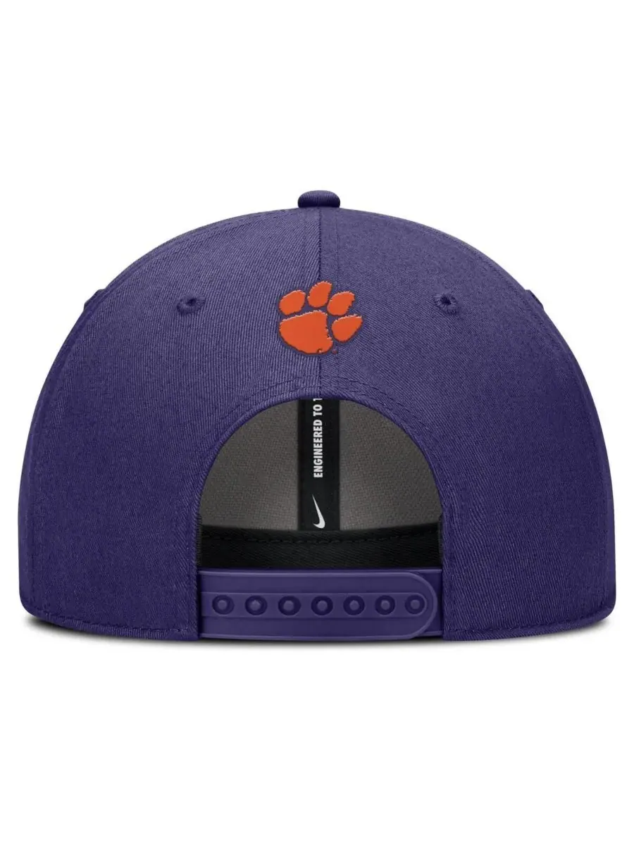 Nike Мужская фиолетовая тренировочная кепка Clemson Tigers Rise с регулируемой застежкой — изображение 4 из 4, фиолетовый