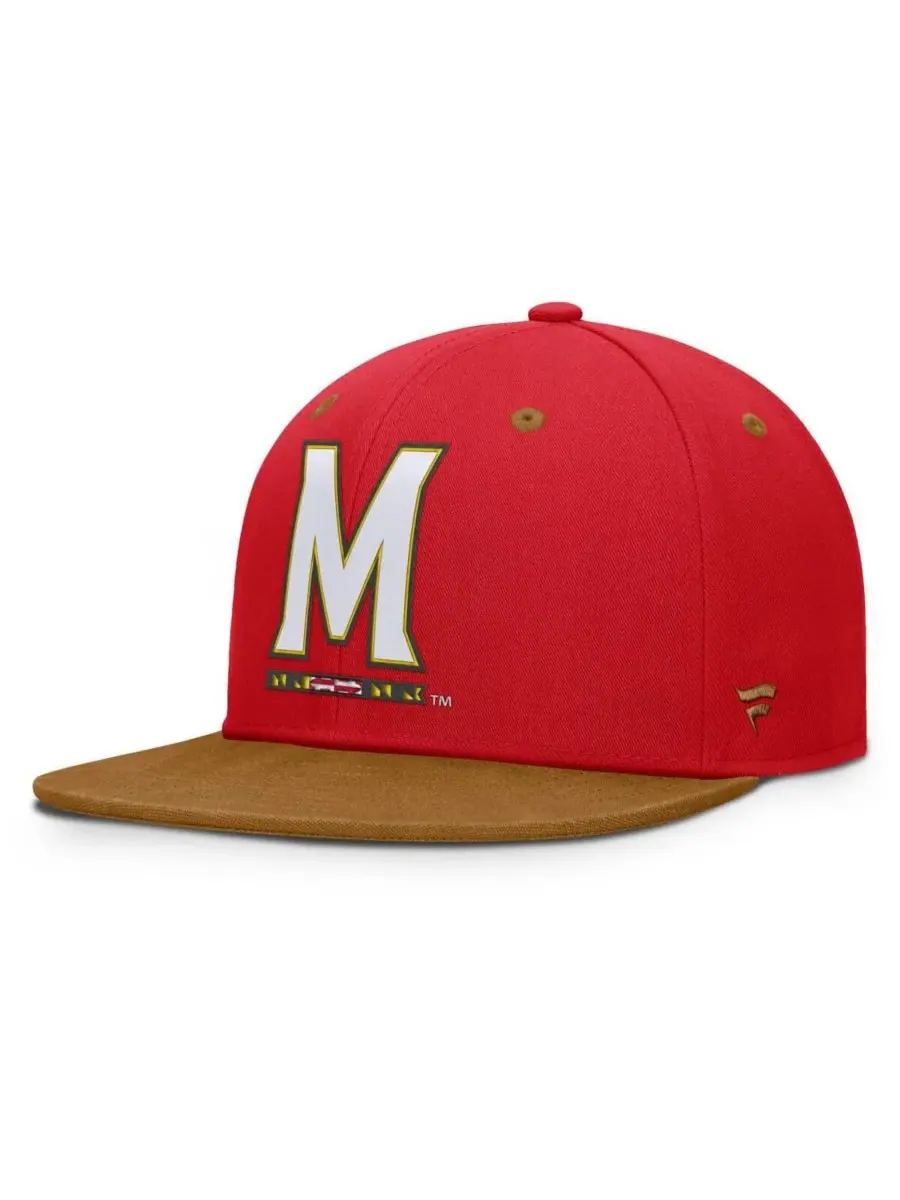 Fanatics Мужская красно-коричневая кепка Maryland Terrapins Noboa Fitted Hat — изображение 1 из 4, красный коричневый