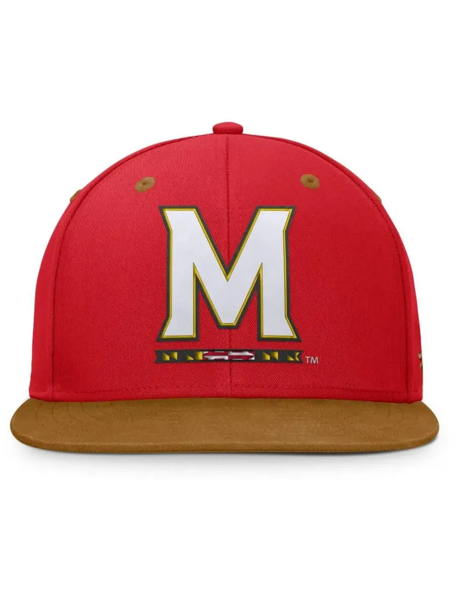 Fanatics Мужская красно-коричневая кепка Maryland Terrapins Noboa Fitted Hat — изображение 2 из 4, красный коричневый