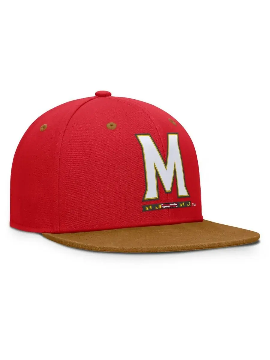 Fanatics Мужская красно-коричневая кепка Maryland Terrapins Noboa Fitted Hat — изображение 3 из 4, красный коричневый