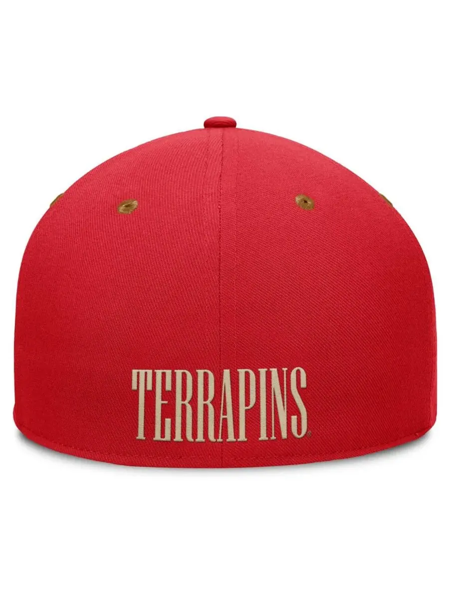 Fanatics Мужская красно-коричневая кепка Maryland Terrapins Noboa Fitted Hat — изображение 4 из 4, красный коричневый