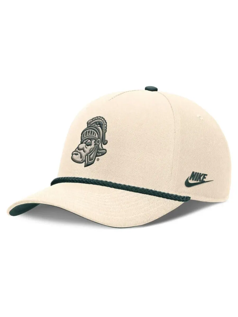 Кепка Nike Michigan State Spartans Legacy Vintage Rope Rise — изображение 3 из 5, натуральный зеленый