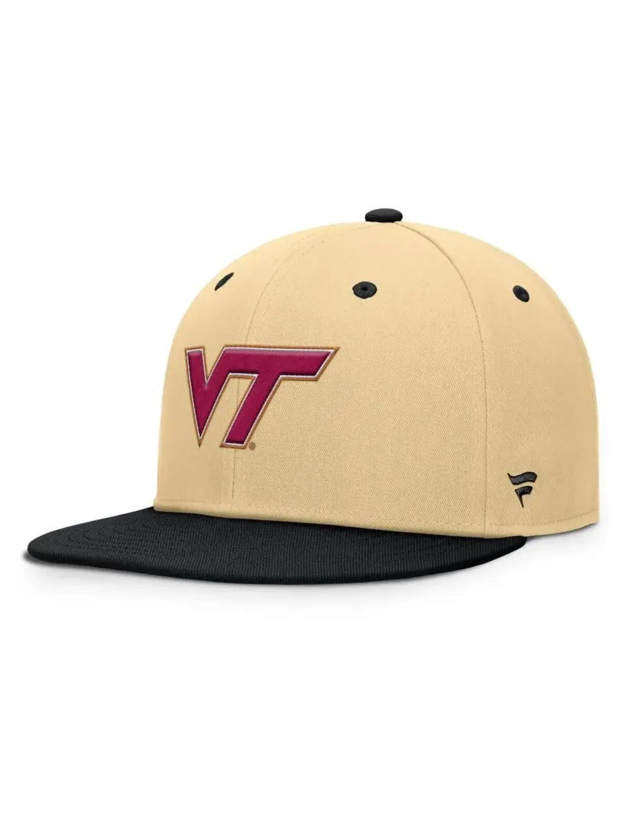 Fanatics Мужская золотисто-черная бейсболка Virginia Tech Hokies Balance Fitted Hat — изображение 1 из 4, хаки черный