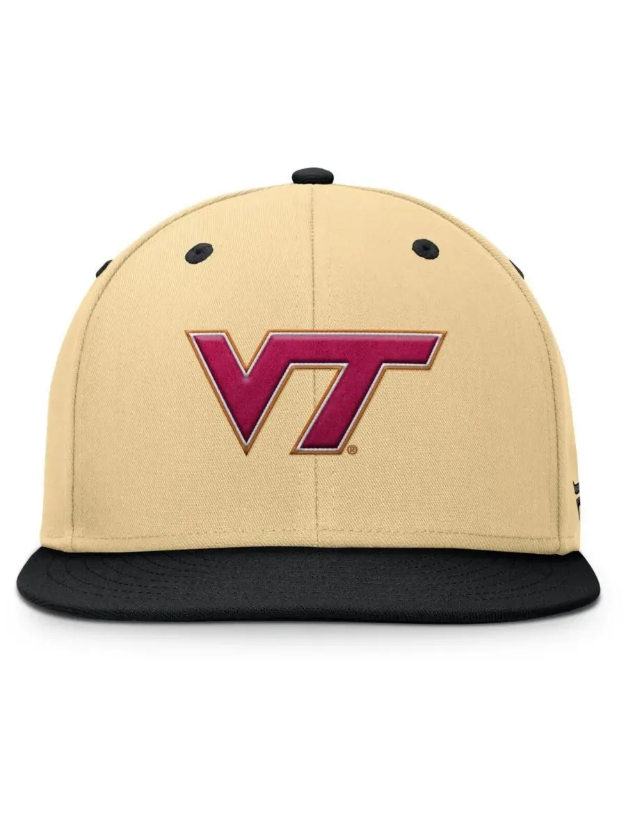 Fanatics Мужская золотисто-черная бейсболка Virginia Tech Hokies Balance Fitted Hat — изображение 2 из 4, хаки черный
