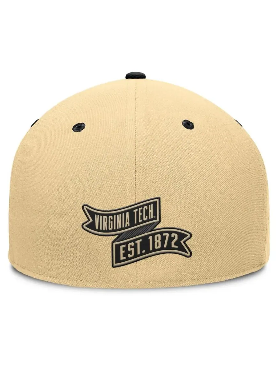 Fanatics Мужская золотисто-черная бейсболка Virginia Tech Hokies Balance Fitted Hat — изображение 4 из 4, хаки черный