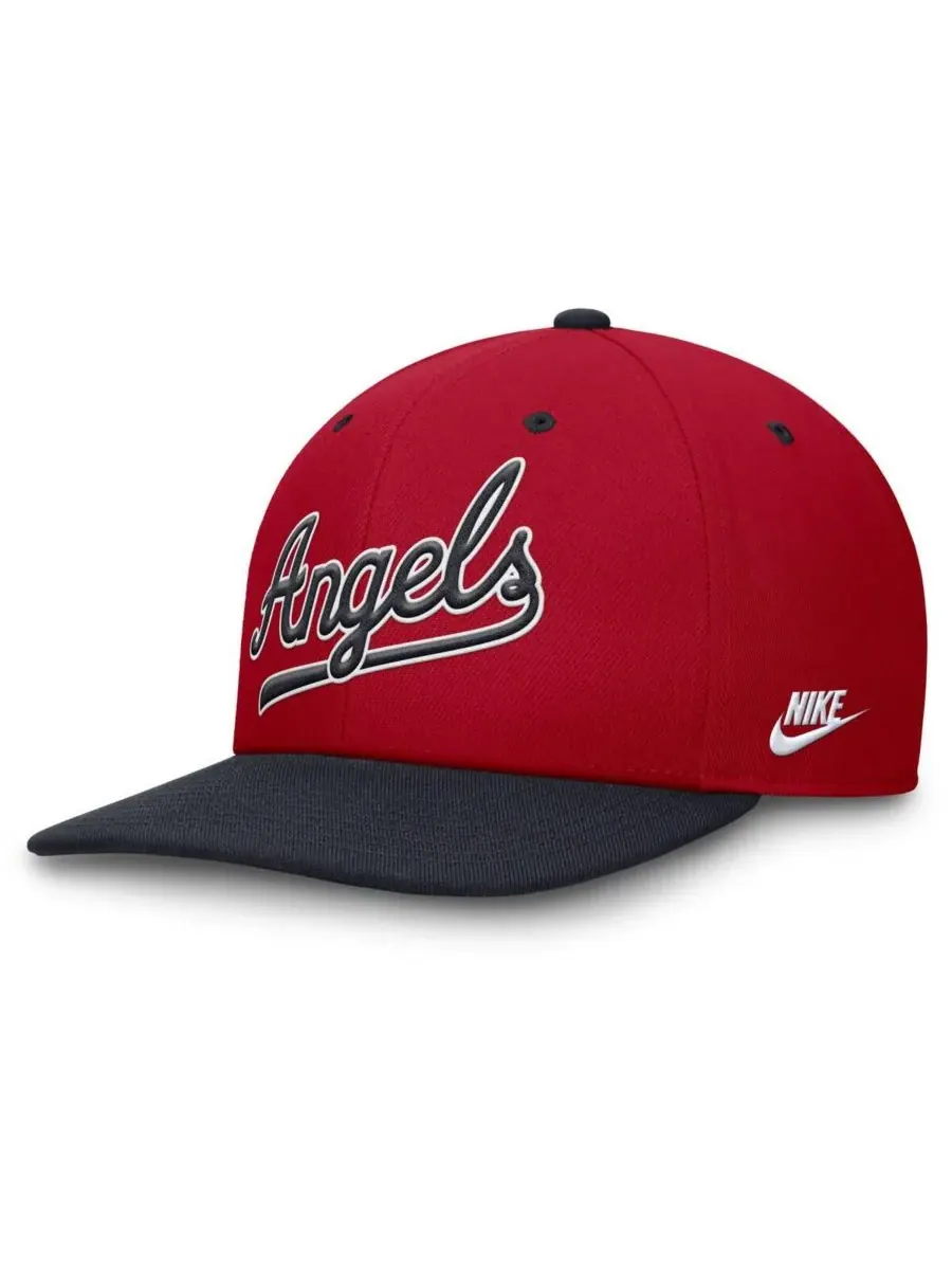 Nike Мужская кепка-снепбэк California Angels Cooperstown Collection Pro Performance — изображение 2 из 4, красный темно-синий