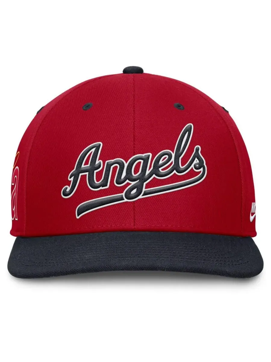 Nike Мужская кепка-снепбэк California Angels Cooperstown Collection Pro Performance — изображение 4 из 4, красный темно-синий