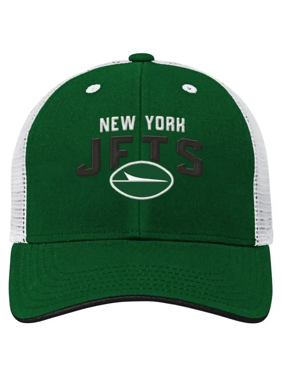 Outerstuff Большая зеленая регулируемая кепка-тракер New York Jets Core Lockup для мальчиков и — изображение 2 из 3, зеленый
