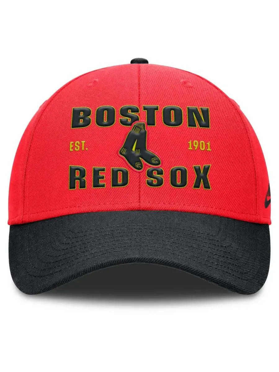 Nike Мужская бейсболка Boston Red Sox Neon 90s Rise Adjustable — изображение 2 из 4, черный