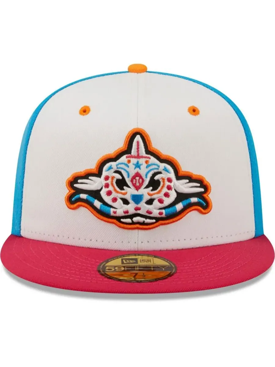 New Era Мужская белая, коралловая шляпа Pescados de Carolina Copa De La Diversion 59FIFTY — изображение 2 из 4, белый