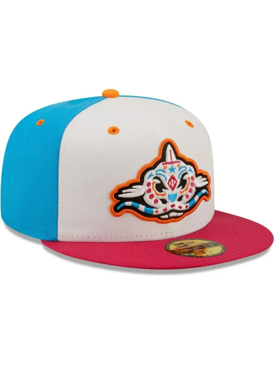 New Era Мужская белая, коралловая шляпа Pescados de Carolina Copa De La Diversion 59FIFTY — изображение 3 из 4, белый